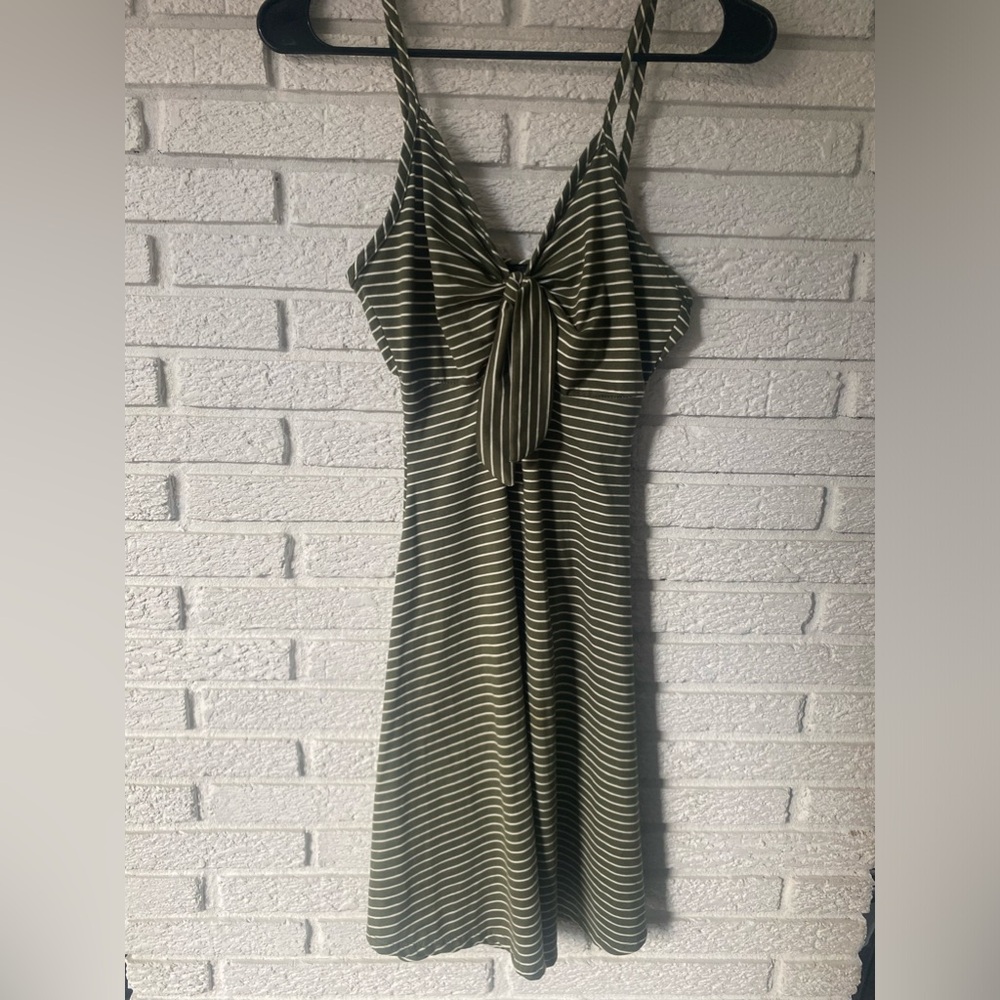 REBEL SUGAR GREEN AND WHITE LINED DRESS